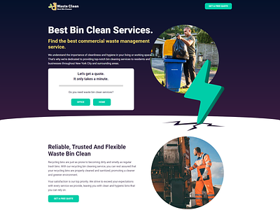 Result-driven Trash Can Cleaning Services Lead Generation Landin design landing page lead generation template trash can cleaning wordpress