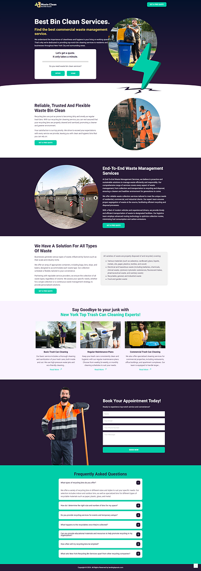 Result-driven Trash Can Cleaning Services Lead Generation Landin design landing page lead generation template trash can cleaning wordpress