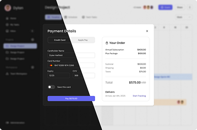 Payment Form Example credit card dark mode design kit form light mode payment ui kit