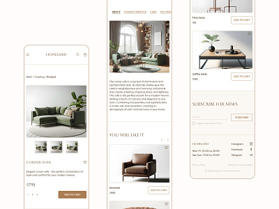 Home Goods Store | HOMELAND | E-commerce | UX/UI Design #3 adaptive adaptive design animation design e commerce ecommerce mobile ui ui design uiux ux ux design uxui webdesign