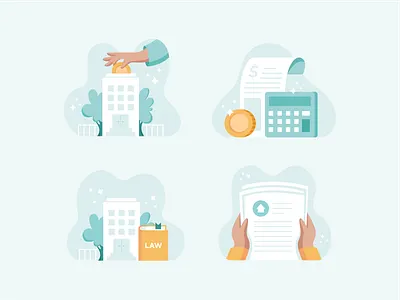 HOA Platform Icon Set 2d design documents finance homeowner icon icon set icons law platform savings vectors