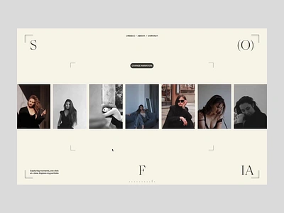 Sofia Photographer Page Transition animation carousel design photography transition typography ui ux webgl website