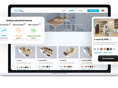 The modular construction project digitalized with Zen Modular landingpage platform product ui ux uxstrategy website