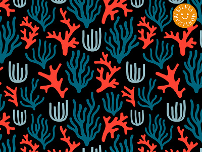 Coral Rhapsody Pattern design fabric design fabric pattern graphic design illustrated pattern illustration pattern pattern design