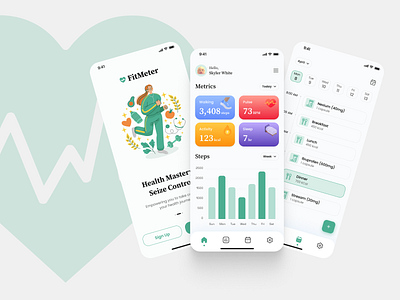 FitMeter Health App fitness fitness app health health app mobile app walking app wellness app