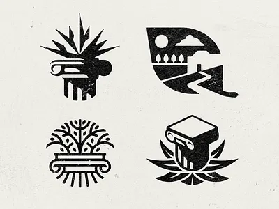 Landscape Architecture Icon Exploration agave architecture branding column icon identity landscape landscape architecture logo