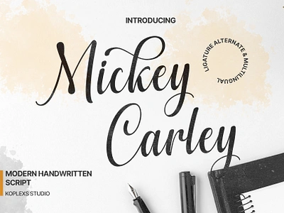 Mickey Carley - Modern Handwritten Script display fonts handwriting handwritten handwritten script modern font playfull script font typeface