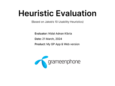 Heuristic Evaluation of My GP App & Website grameenphone heuristic evaluation my gp