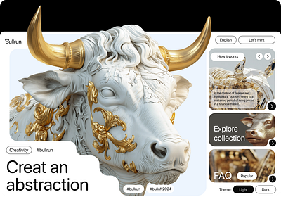 Creative UI/UX design 3d bull creative uiux webdesign