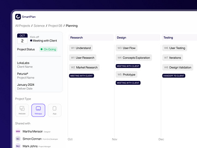 SmartPlan: Your Ultimate Project Companion ai app design artificial intellegence design ui user research ux webapp