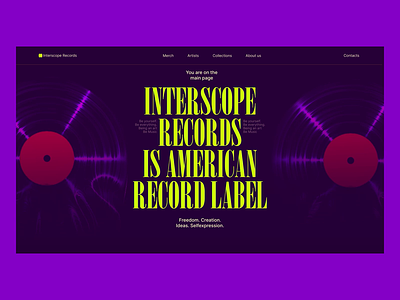 Interscope Records redesign animation design ui ux web