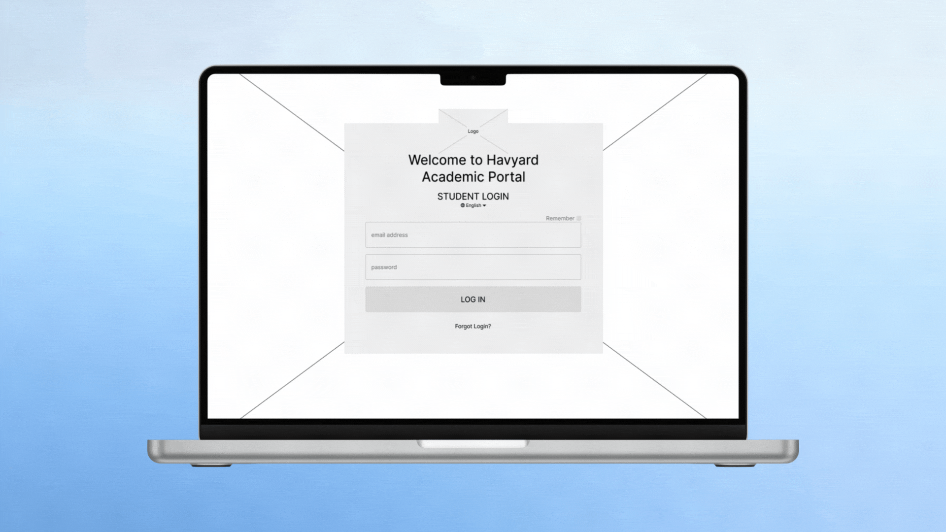 Wireframe & Prototype - University Academic Portal Login Dialog figma graphic design login dialog ui