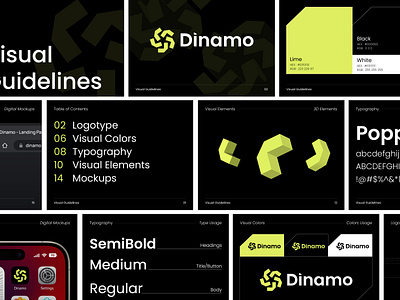 Dinamo - Visual Identity Exploration 3d abstract brand brand design brand identity branding design graphic design illustration logo minimalist technology vector