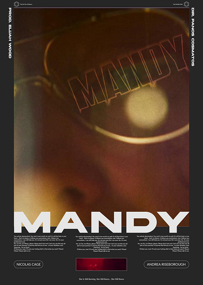 Movie poster for Mandy (2018) design graphic design movie poster poster design