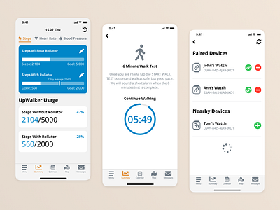 LifeMonitor app design medical minimalistic mobile modern ui ux