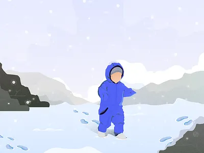 Snowy walk - Visual illustration art digital figma graphic design thumbnail visual