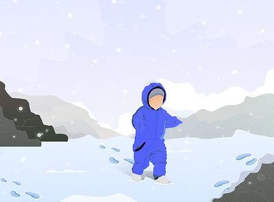 Snowy walk - Visual illustration art digital figma graphic design thumbnail visual