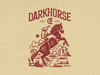 Dark Horse Co. Logo apparel branding design fashion horse illustration lettering logo rodeo rustic typography vector vintage worn texture