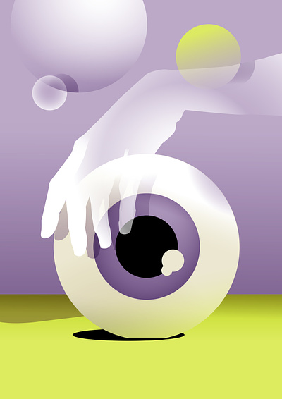Watching abstract composition design editorial editorial illustration eye eye illustration flat gradient hand hand illustration illustration laconic lines minimal painting poster
