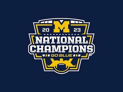 Official Logo for the 2023 Football National Champions branding cfp college football design logo michigan football national champions sports typography vector