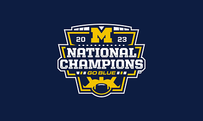 Official Logo for the 2023 Football National Champions branding cfp college football design logo michigan football national champions sports typography vector