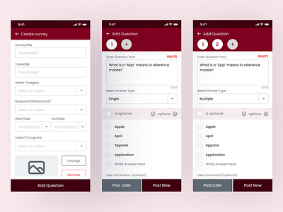 Create Survey Screens design graphic design logo mobile application uiux web design