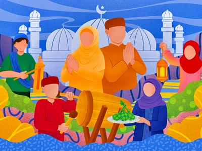 Eid Mubarak 1445H / 2024 1445 2d illustration celebration design eid eid 1445h eid mubarak flat illustration happy happy eid mubarak illustration illustration design islam moslem mosque mubarak muslim ramadhan ramadhan kareem vector