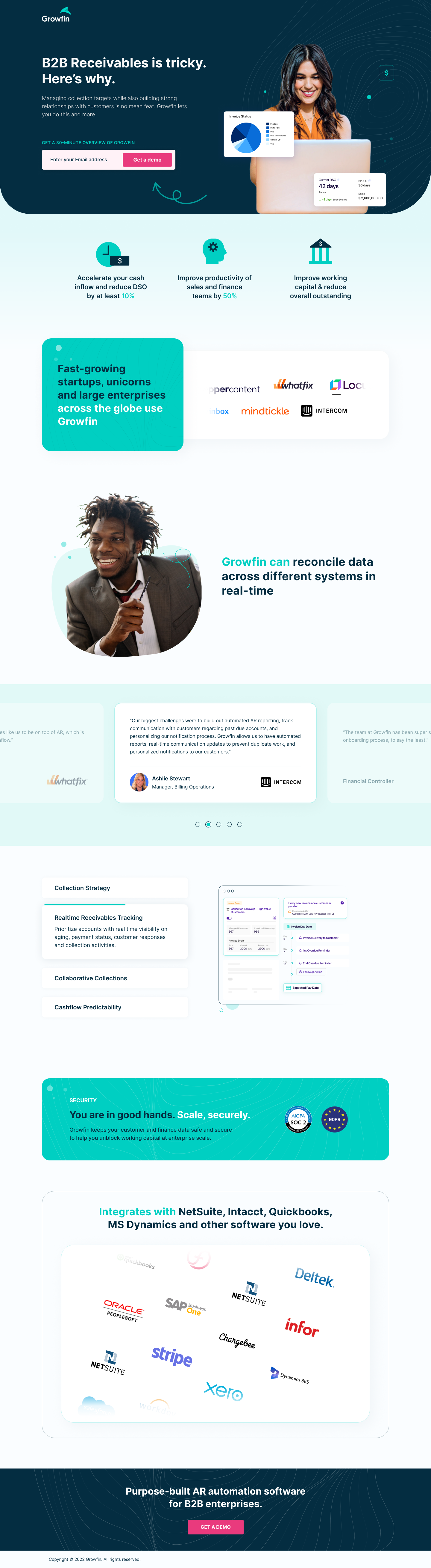 B2B Receivables Campaign Page account receivables b2b campaign landing page marketing design product design ui webpage website