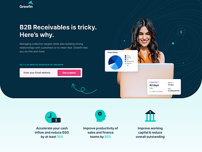 B2B Receivables Campaign Page account receivables b2b campaign landing page marketing design product design ui webpage website