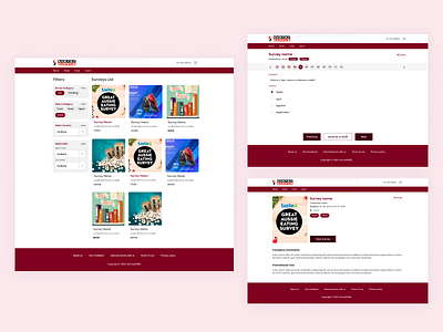 Survey list and Survey details page design logo mobile application uiux web design