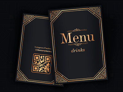 Menu | Art Deco advertising booking branding design graphic design illustration logo vector