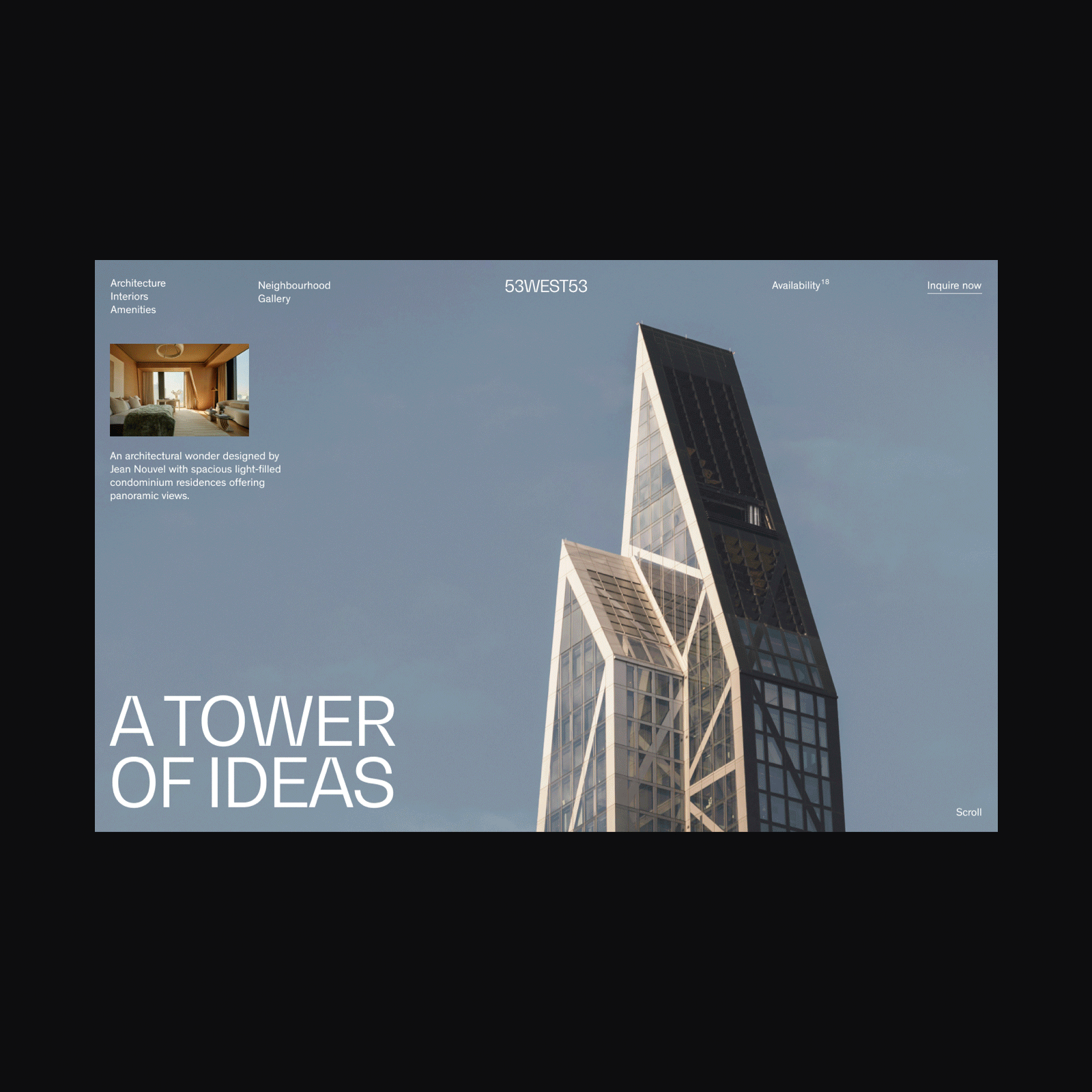 53West53 unused homepage building city design estate home landing new page real typography ui ux web york