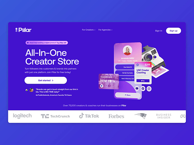 Pillar: Hero Animation 3d agency animation branding caviar design graphic design illustration logo motion graphics new noteworthy popular ui ux vector