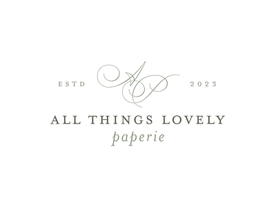 All Things Lovely Paperie Logo 2024 branding graphic design logo logo design typography