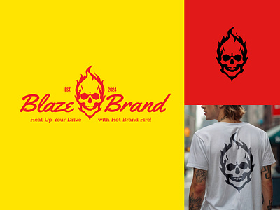 Fire Skull Head Logo brand branding character design graphic design illustration logo logo design logotype mockup motion graphics negative space retro skull