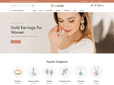 Modern Jewelry Store Shopify 2.0 Responsive Theme ecommerce jewelry store shop theme shopify theme