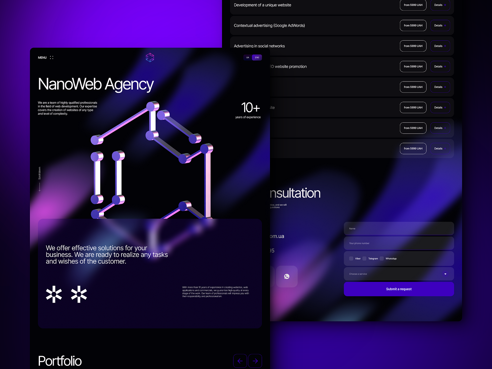 NanoWeb Agency | Website Design by Kateryna Lubska on Dribbble