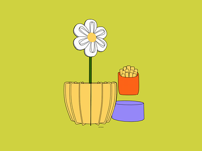 flower and fries 3d c4d flowers fries sketchandtoon