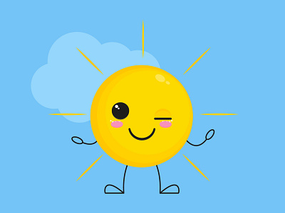 Sun. Kawai. Illustration. design graphic design illustration logo vector