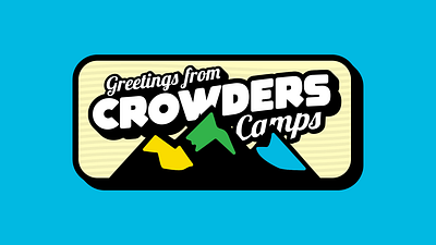 Greetings From Crowders Camps Sticker branding design graphic design illustration logo typography vector