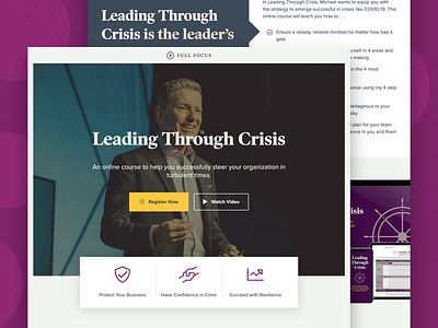 Leading Through Crisis Course Sales Page design ui ux website wordpress