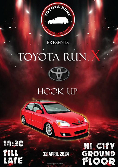 PROMOTIONAL DESIGN WORK - Toyota Run X Owners CPT - April 2024 adobe illustrator advertising branding graphic design marketing promo event
