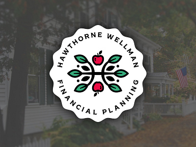 Hawthorne Wellman Financial Planning apple enclosure finance financial plannning identity leaves logo orchard pie vines