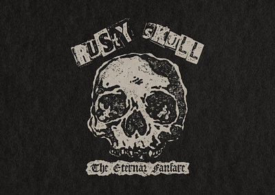 Rusty Skull artwork badge design drawing graphic design hand drawn illustration logo skull skull design skull tattoo stamp stamp design
