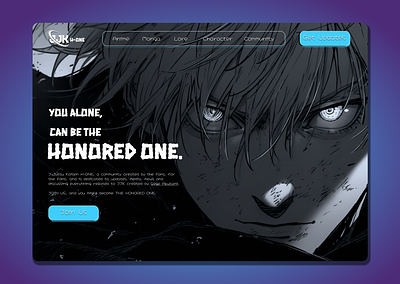 JJK Anime Landing Page anime figma graphic design jjk ui