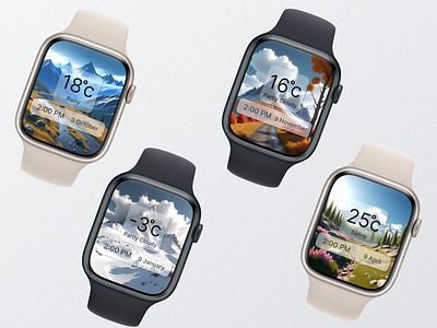 Weather Screen - App apple watch dailyui design english interface screen smartwatch ui weather weather design