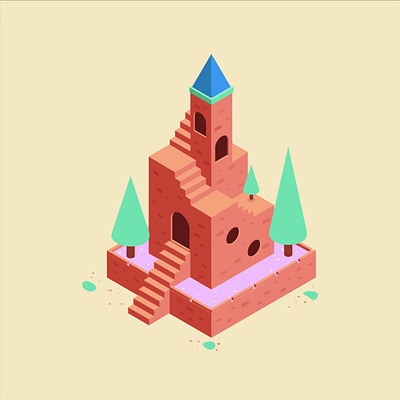 Red Tower aftereffects animation illustration illustrator motion graphics