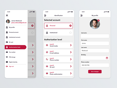 CyberID app blockchain design minimalistic mobile modern ui ux