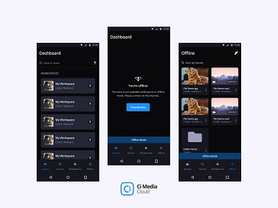 Ci Workspace Offline Mode app branding design graphic design iconography illustration logo ui ux web