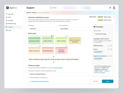 LMS Support Page admin dashboard custoemr satisfaction learning managment lms lms admin panel setting support